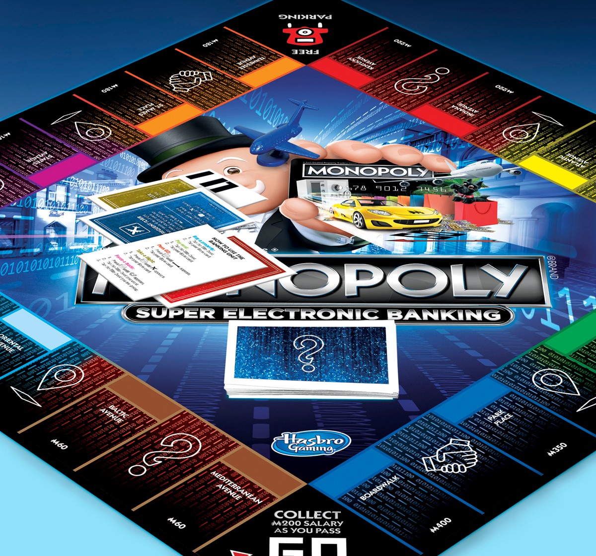 Hasbro Gaming Monopoly Super Electronic Banking Board Game, Electronic Banking Unit, Choose Your Rewards, Cashless Gameplay Tap Technology, for Ages 8 and Up