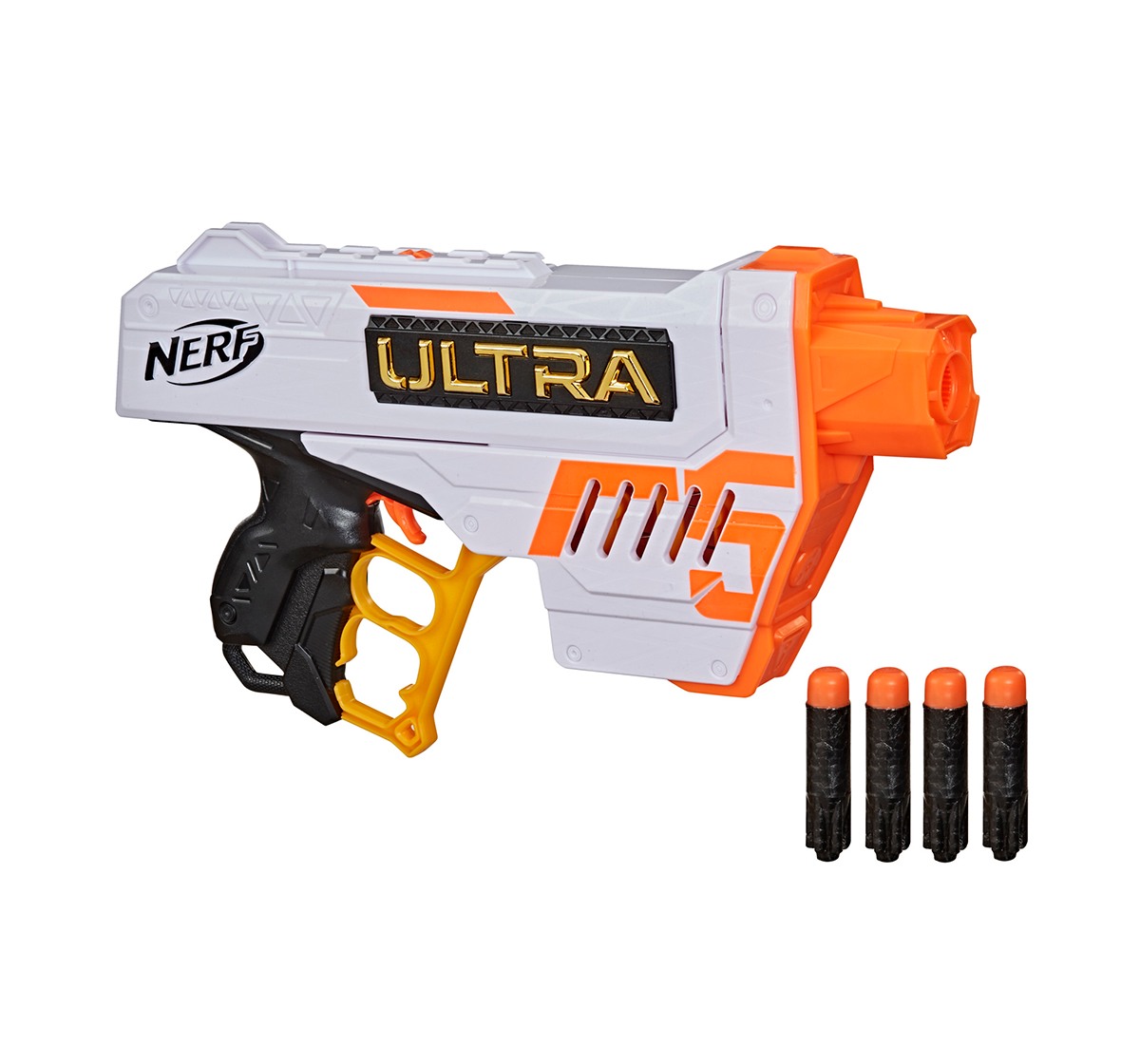 Nerf Ultra Five Blaster, 4-Dart Internal Clip with 4 Ultra Darts, Dart Storage, Compatible with Nerf Ultra Darts, 8Y+