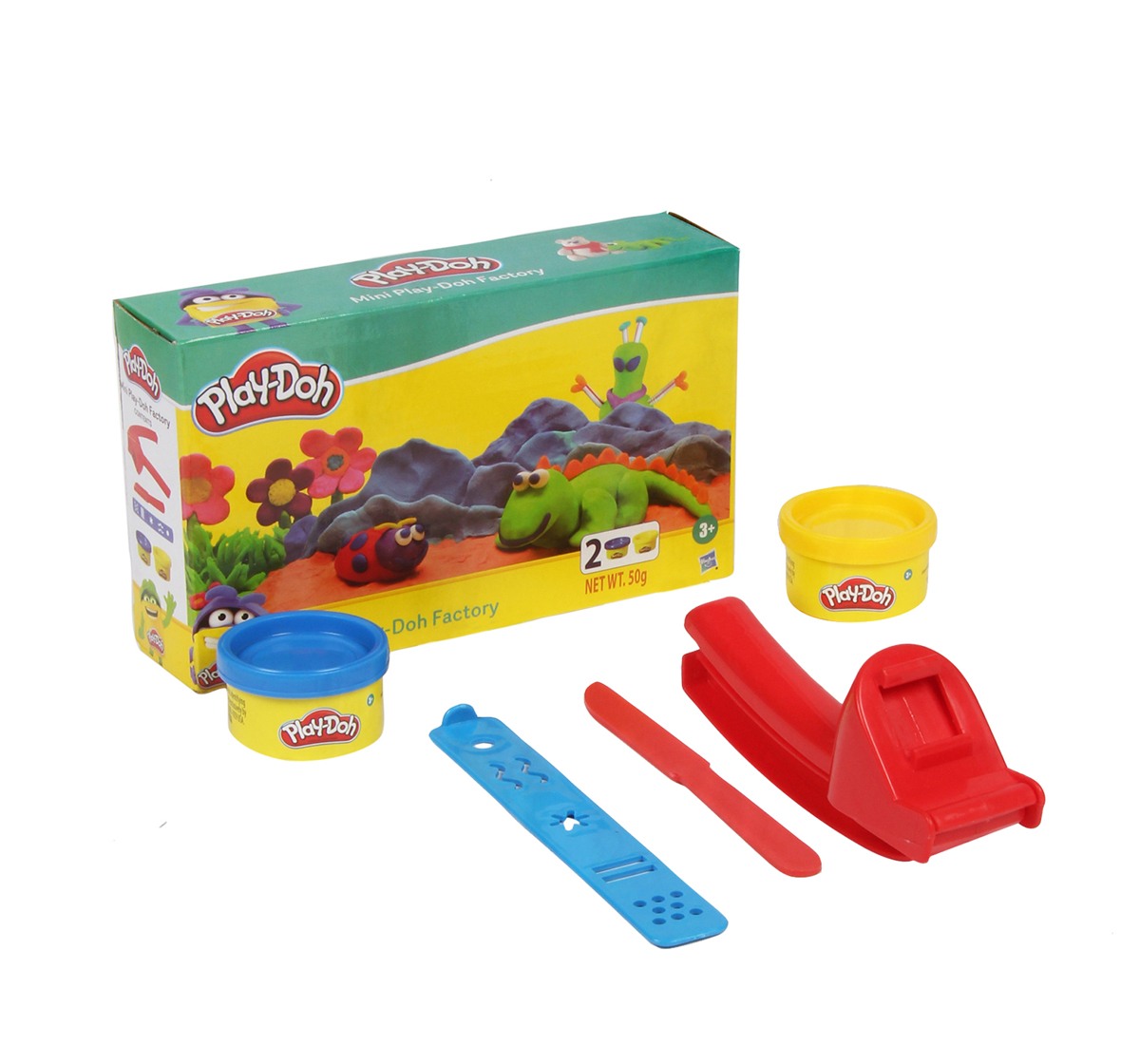 Play Doh Mini Fun Factory Toolset Arts and Crafts Toy with 3 NonToxic Play Doh Colors for Kids Multicolor 3Y+