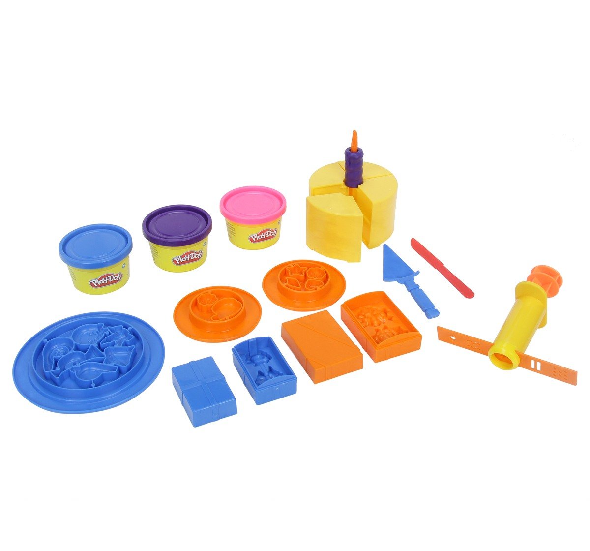 Play Doh Birthday Fun Playset with 3 Non Toxic Play Doh Colors for Kids Multicolor 3Y+