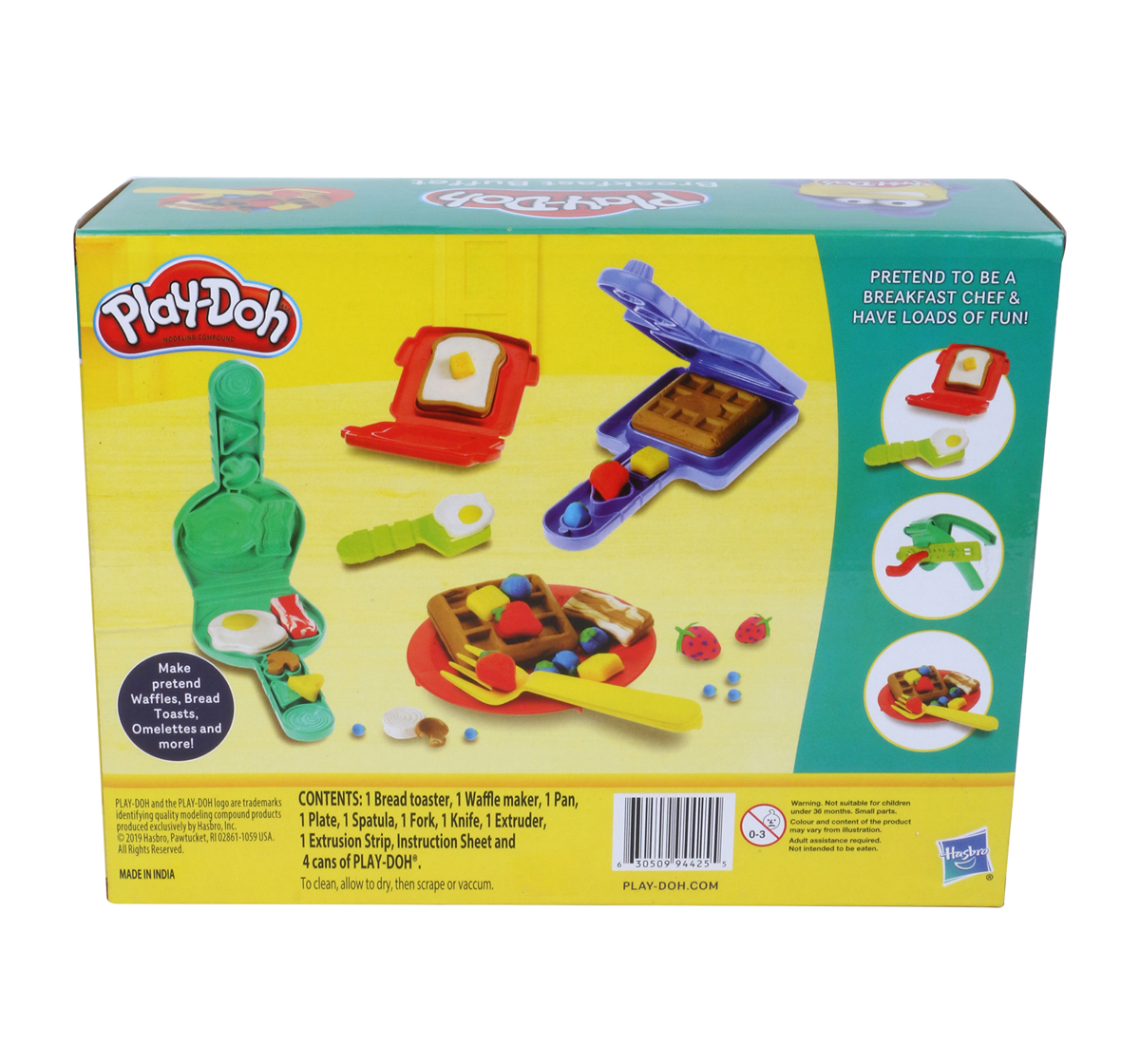 Play Doh Breakfast Buffet Playset with 4 Dough Colors for Kids Multicolor 3Y+