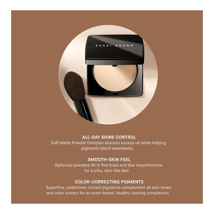 Sheer Finish Pressed Powder • Warm Natural - Dark Beige; Sets And Controls Shine On Medium Skin