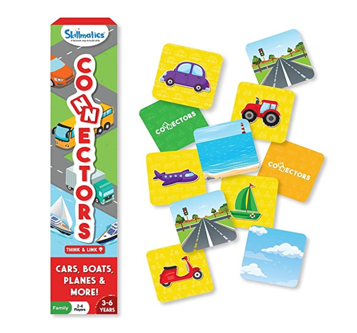 Skillmatics | Skillmatics Connectors Educational Game: Cars, Boats, Planes & More 0