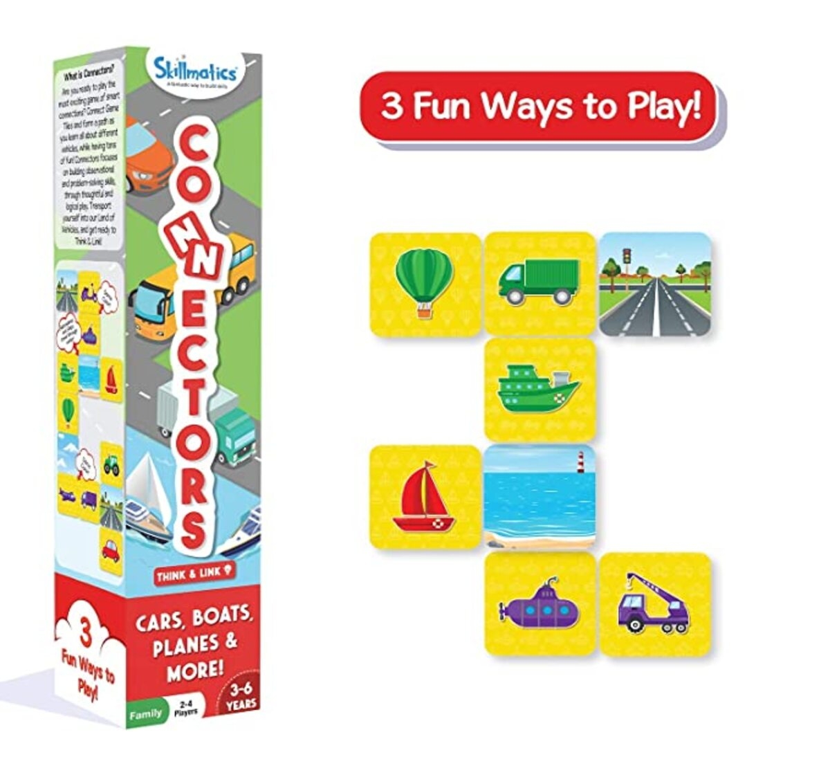 Skillmatics | Skillmatics Connectors Educational Game: Cars, Boats, Planes & More 1