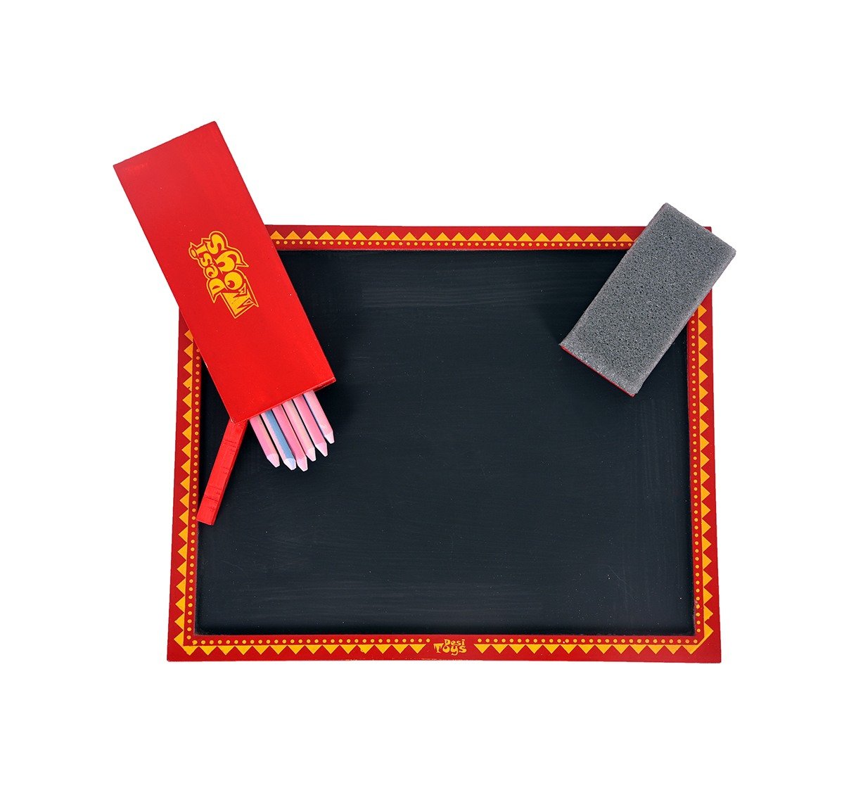 Desi Toys Wooden Slate for Kids age 3Y+ - 1.2 Cm (Red)