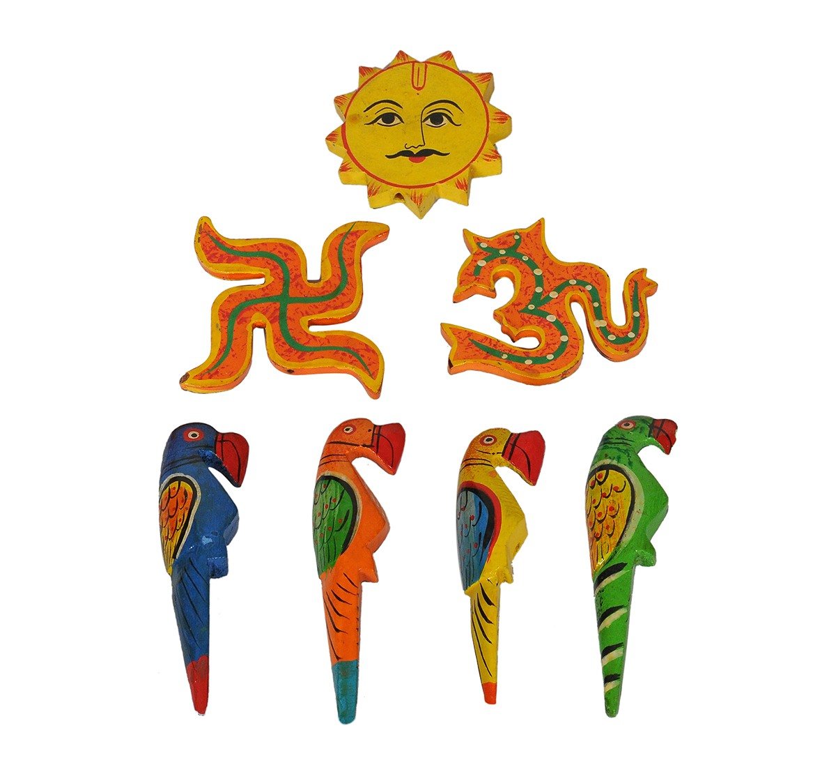 Craft & Culture Wooden Paintd Fridge Magnets for Kids age 3Y+ 