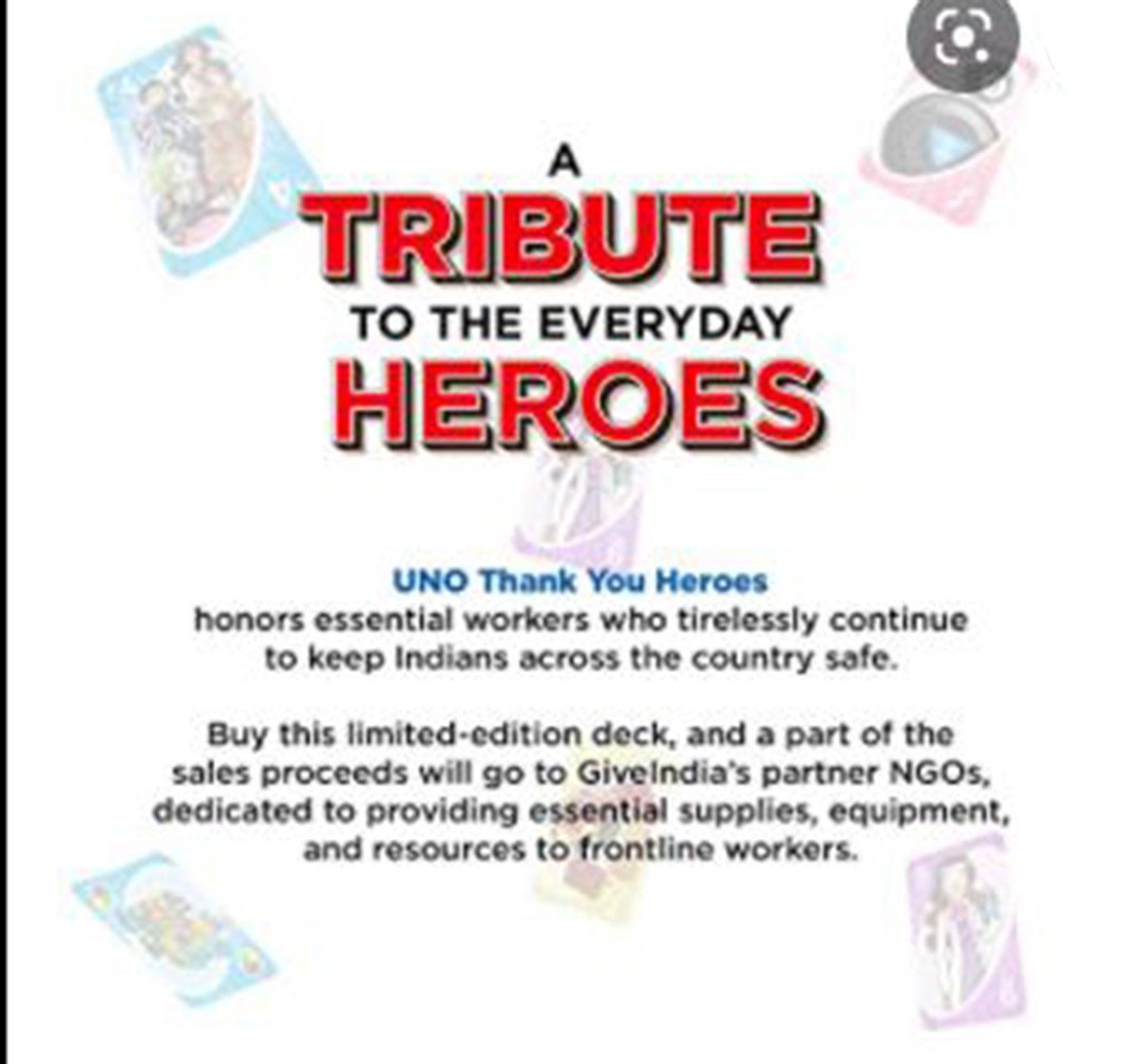 Mattel Games UNO Thank You Heroes, Unisex, 7Y+ (Multicolor)