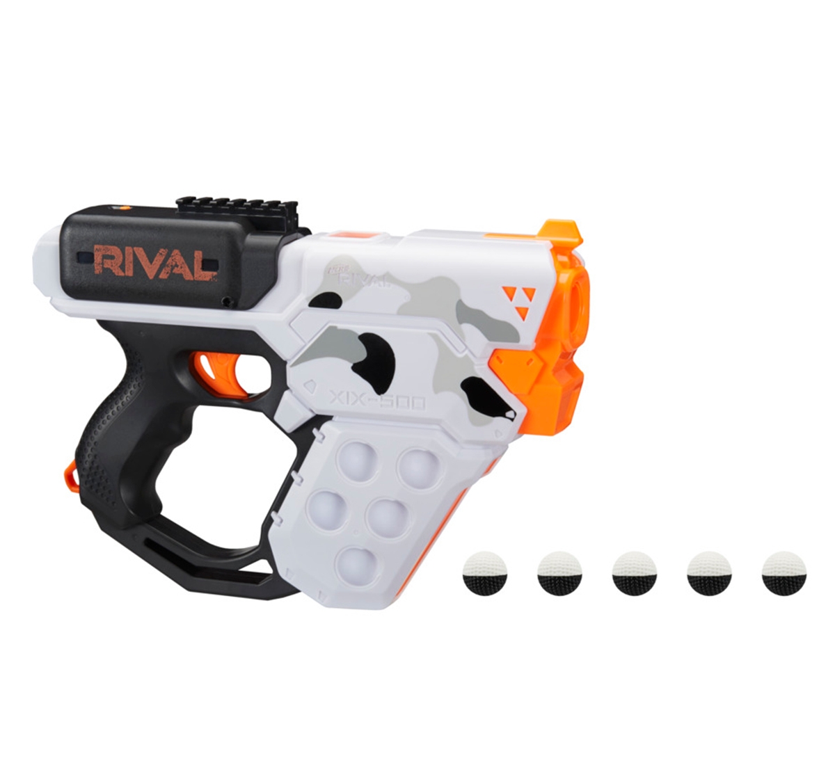Nerf | NERF Rival Heracles XIX-500 Blaster, Camo Series 5 Official Nerf Rival Rounds, Intergrated Round Storage, Breech Load, Multicolor, 14Y+ 1