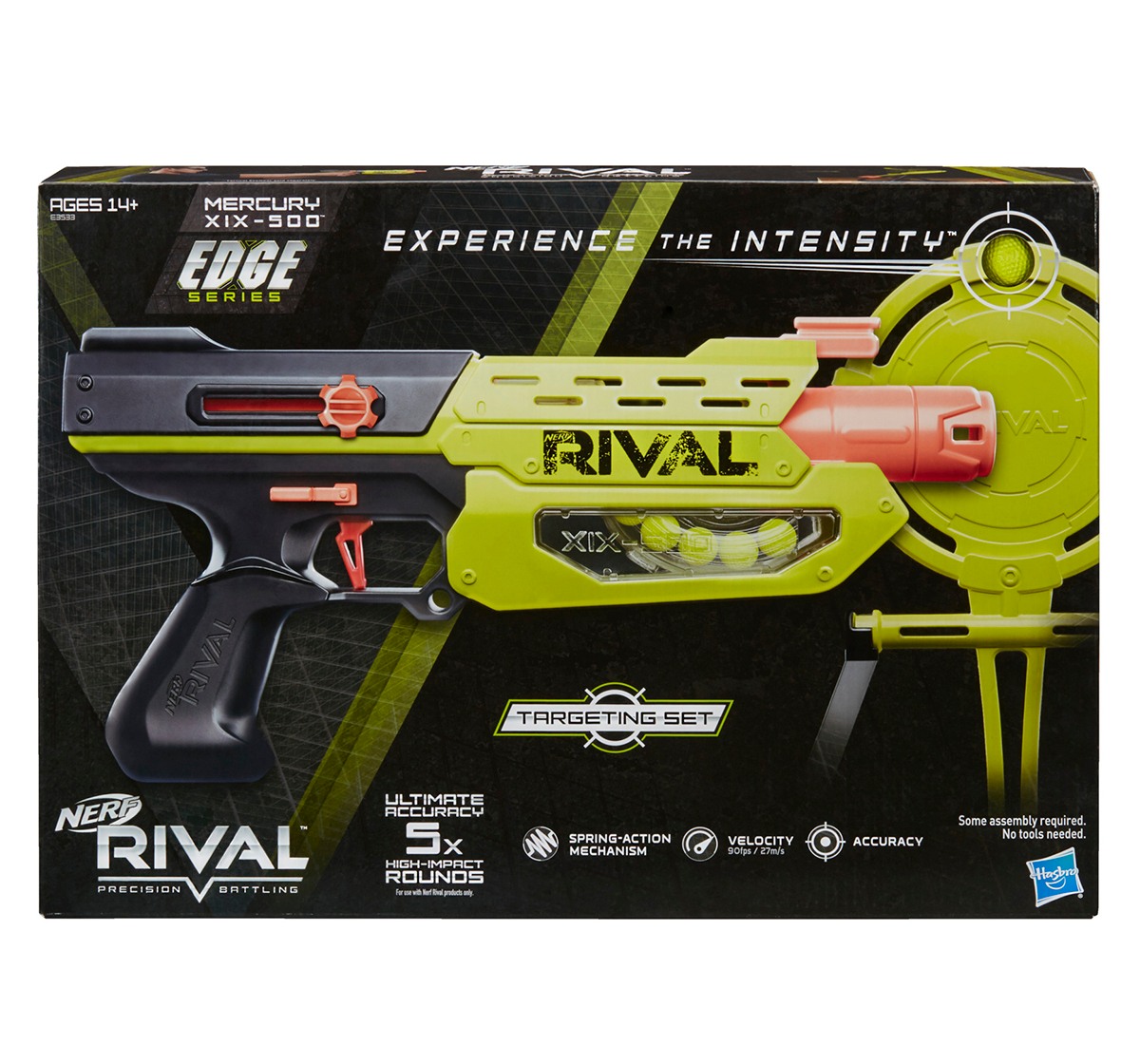 NERF Rival Blaster Mercury XIX-500 Edge Series with Target and 5 Rounds, Multicolor, 14Y+