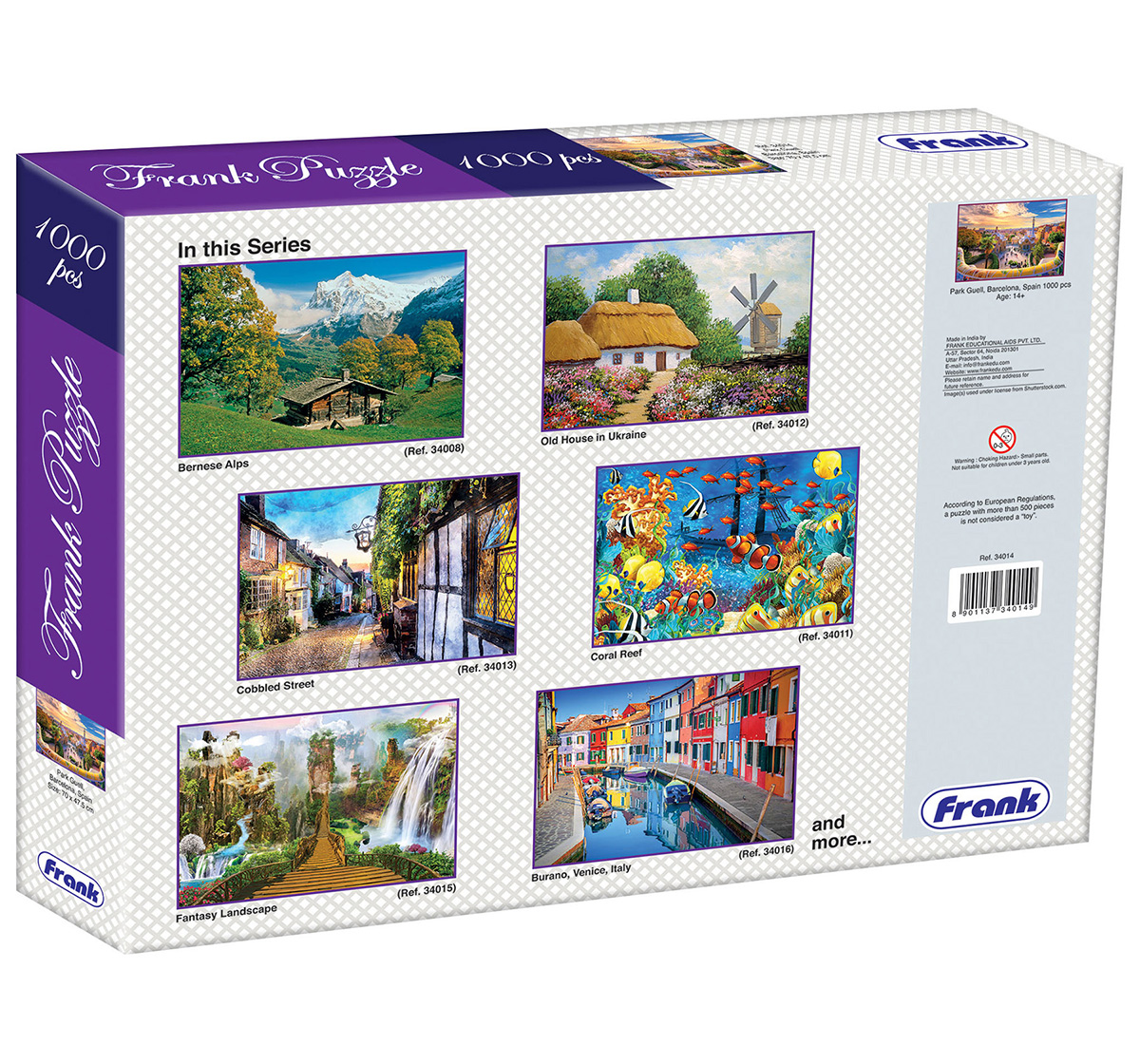 Frank Park Guell, Barcelona, Spain Puzzle 1000 Pieces, 14Y+