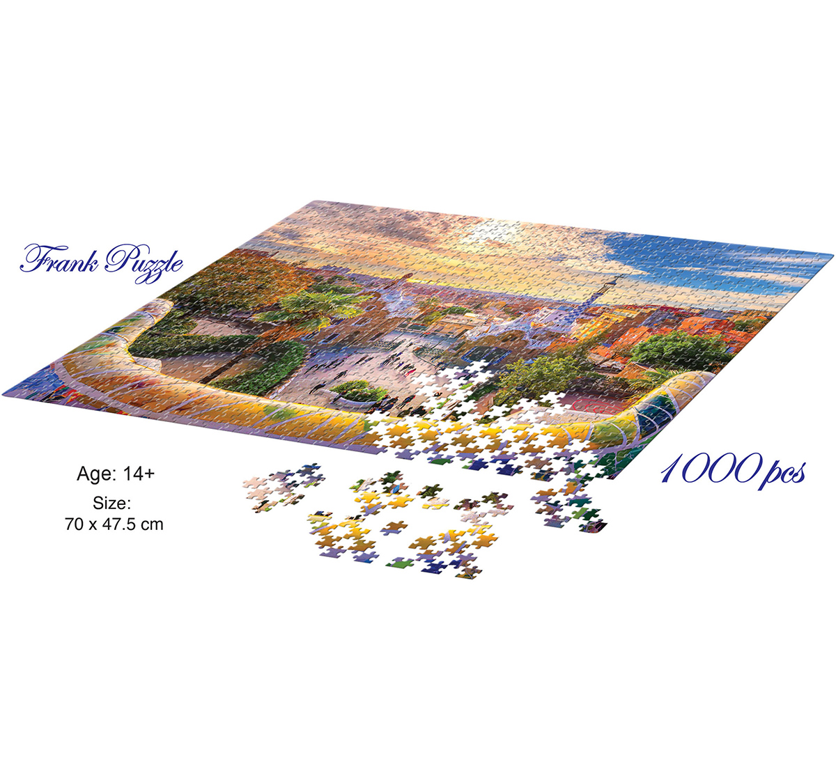 Frank Park Guell, Barcelona, Spain Puzzle 1000 Pieces, 14Y+
