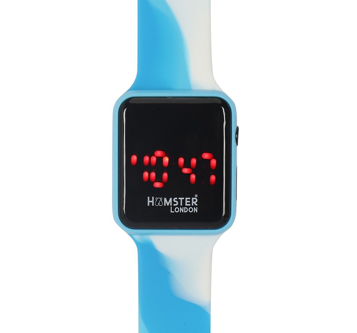 Hamster London Mirror Face Slicone Band Digital Watch Blue, 5Y+