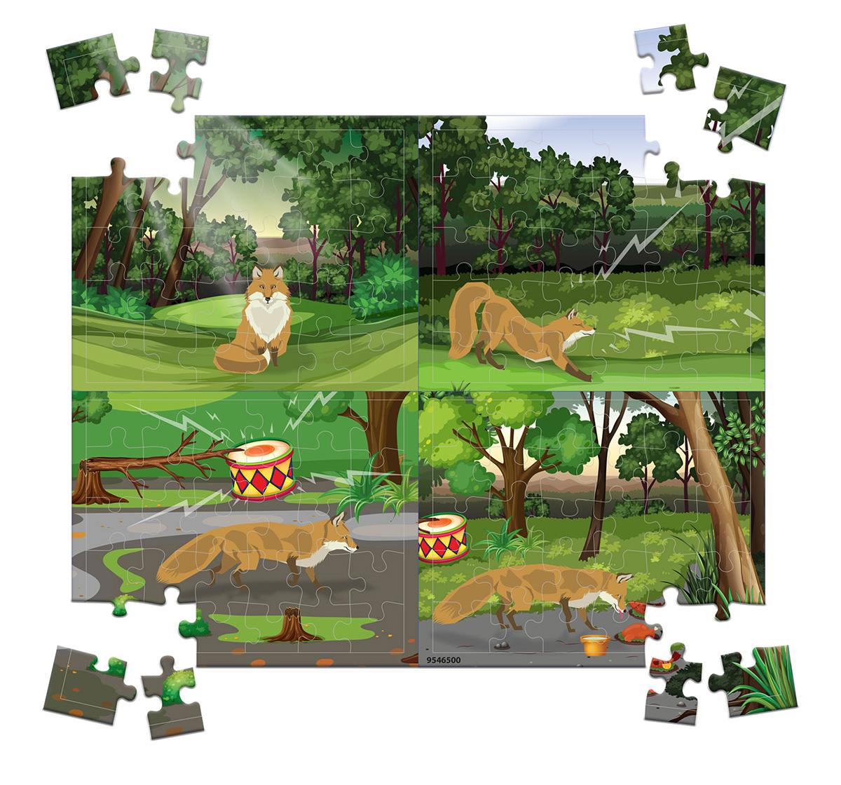 Play & Learn The Jackal And The Drum Puzzle 120 Pcs, 2Y+ (Multicolor)