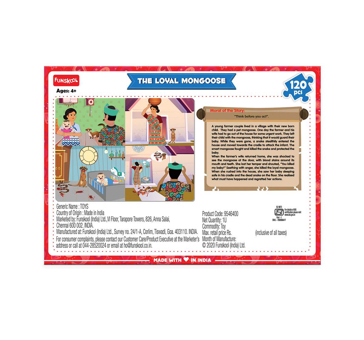 Play & Learn The Loyal Mongoose 120 Pcs, 2Y+ (Multicolor)