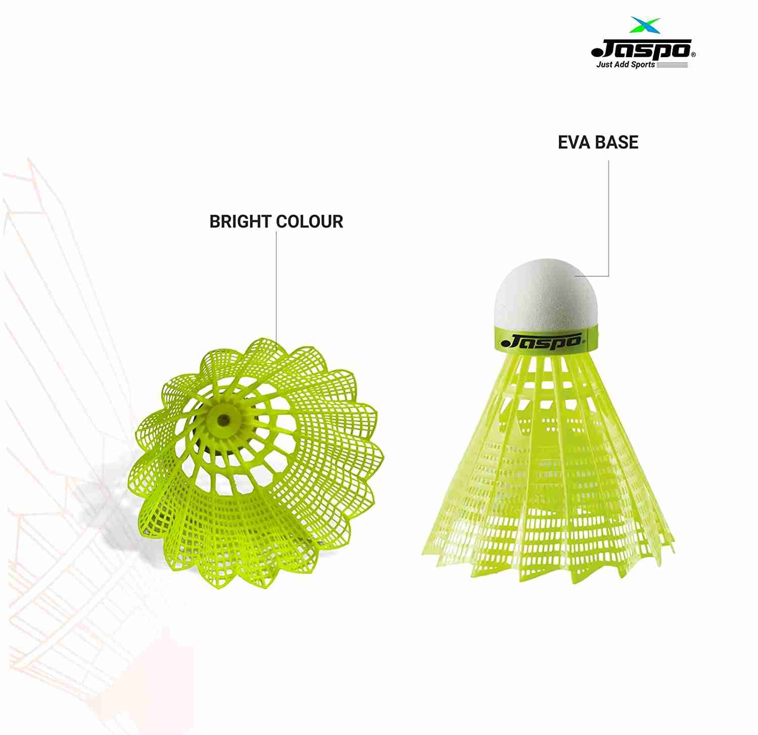 Jaspo Plastic Pursuit Shuttlecock High Speed With Great Stability And Durability For Indoor Outdoor Training, Practice Badminton Rackets Sports Green Pack Of 5 Yellow 6Y+