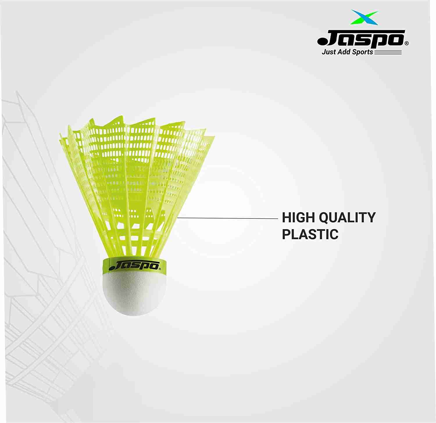 Jaspo Plastic Pursuit Shuttlecock High Speed With Great Stability And Durability For Indoor Outdoor Training, Practice Badminton Rackets Sports Green Pack Of 5 Yellow 6Y+