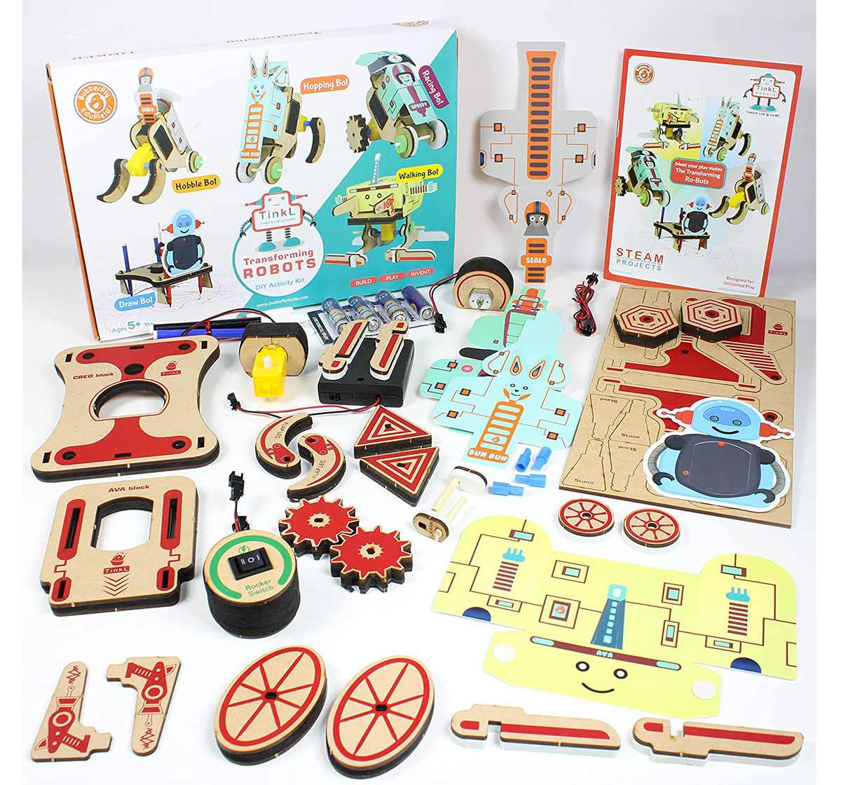 Top Bright Transforming Robots 6in1 DIY STEM DIY Construction Kit Multicolour 5Y+