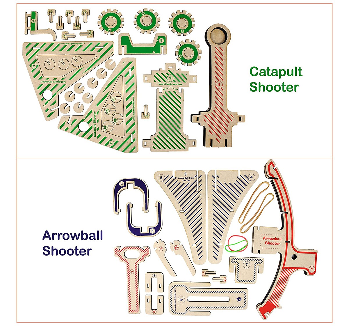 Butterfly Edufields Wooden Catapult Shooter vs Arrowball Shooter, 5Y+