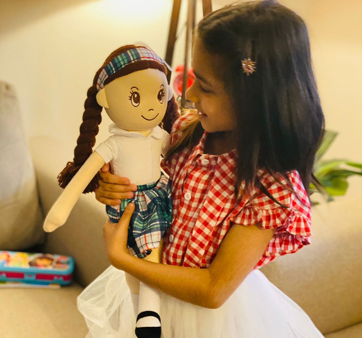 Sunlord Doll in check print Multicolour 3Y+