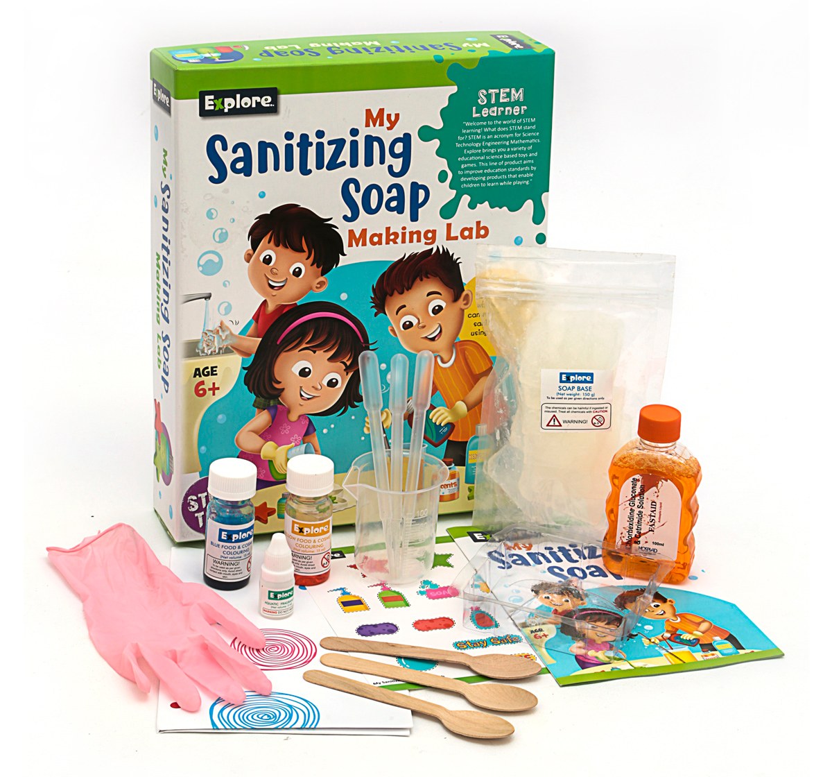 Eksploe My Sanitizing Soap Making Lab STEM Activity Kit Multicolor 8Y+