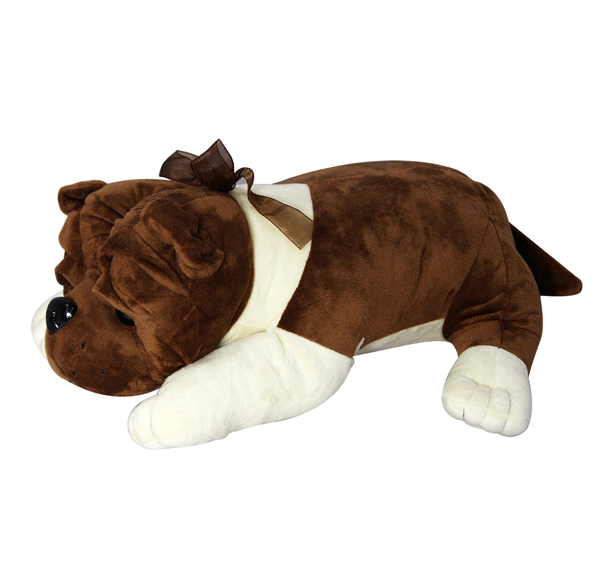 Soft Buddies | Soft Buddies Lying Bull Dog Large, Unisex, 9M+ (Dark Brown) 2