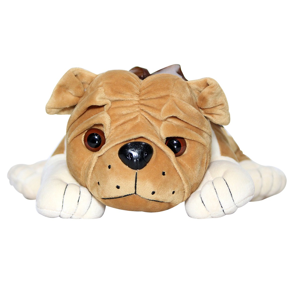 Soft Buddies Lying Bull Dog Large, Unisex, 9M+ (Light Brown)
