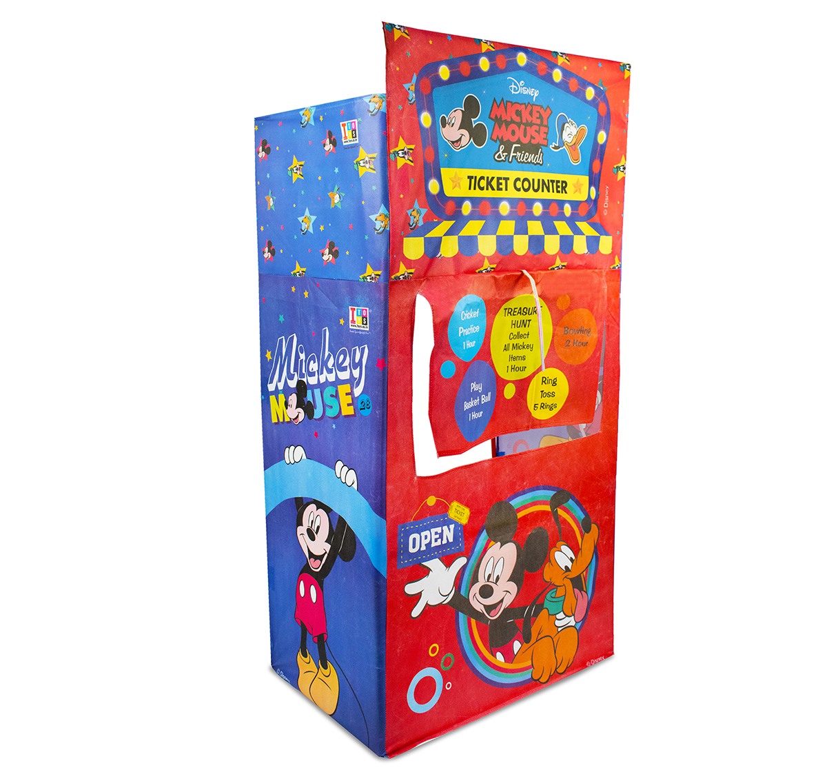 IToys Disney Mickey ticket counter playhouse tent for kids, 2Y+ (Multicolour)