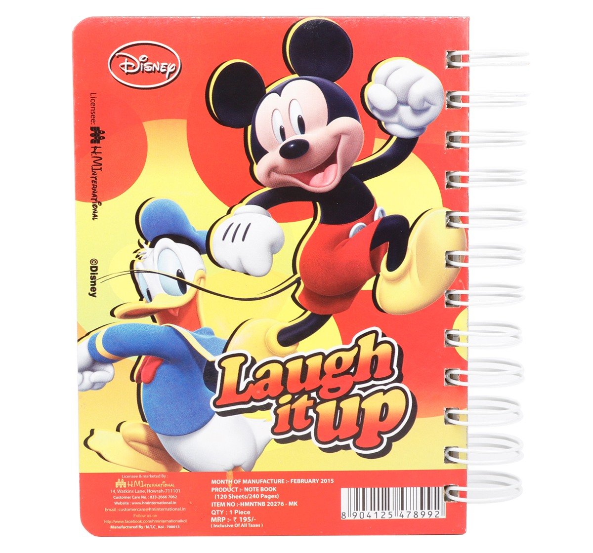Mickey Spiral Bound Ruled Notebook Assorted Diary Multicolor 5Y+