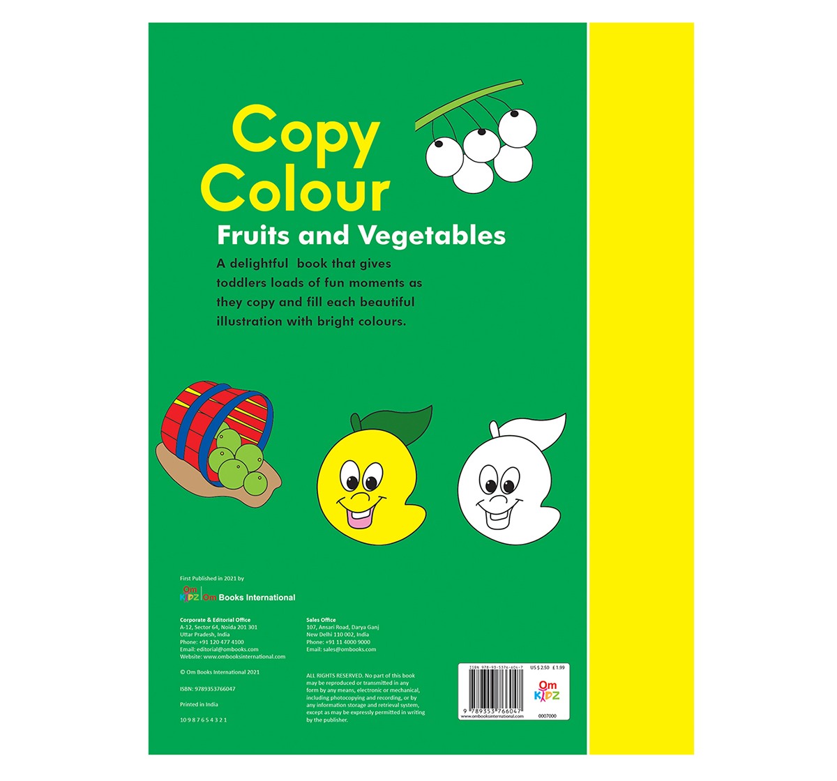 Copy Colour Fruits And Vegetables, 16 Pages Book, Paperback