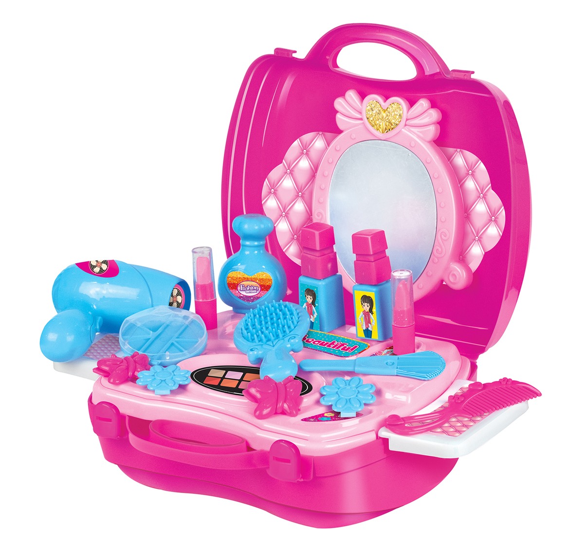Kingdom Of Play Fashion Pretend Play Makeup Suitcase Beauty Kit and cosmetic toy set for kids Multicolor 6Y+