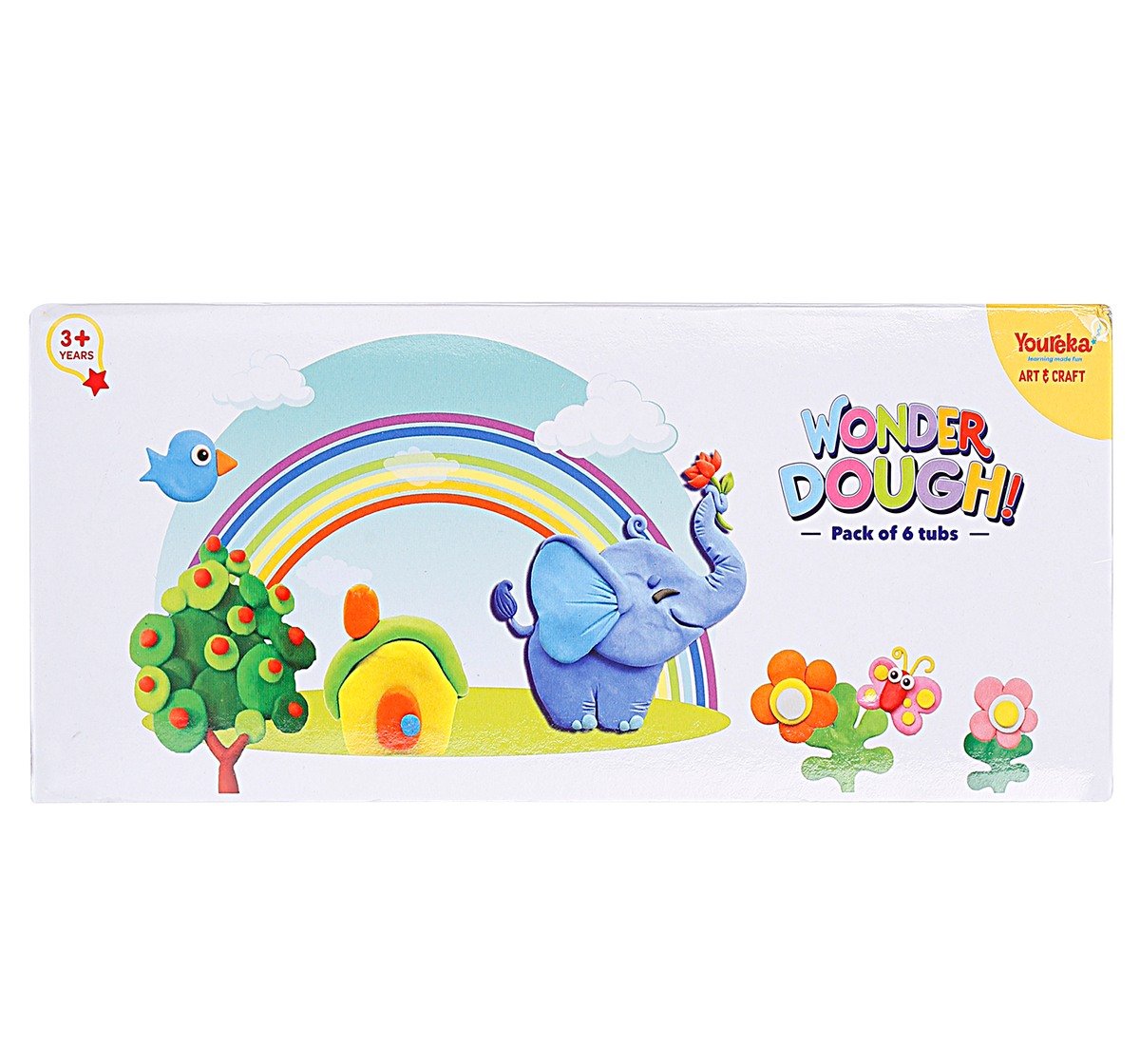 Youreka Dough 6 Shades 75 Grams Dough Tubs Multicolour 3Y+