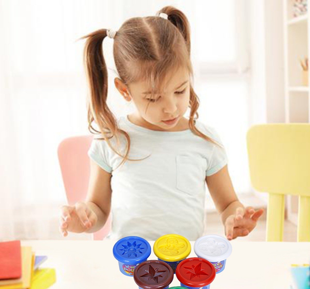 Youreka Dough 6 Shades 75 Grams Dough Tubs Multicolour 3Y+