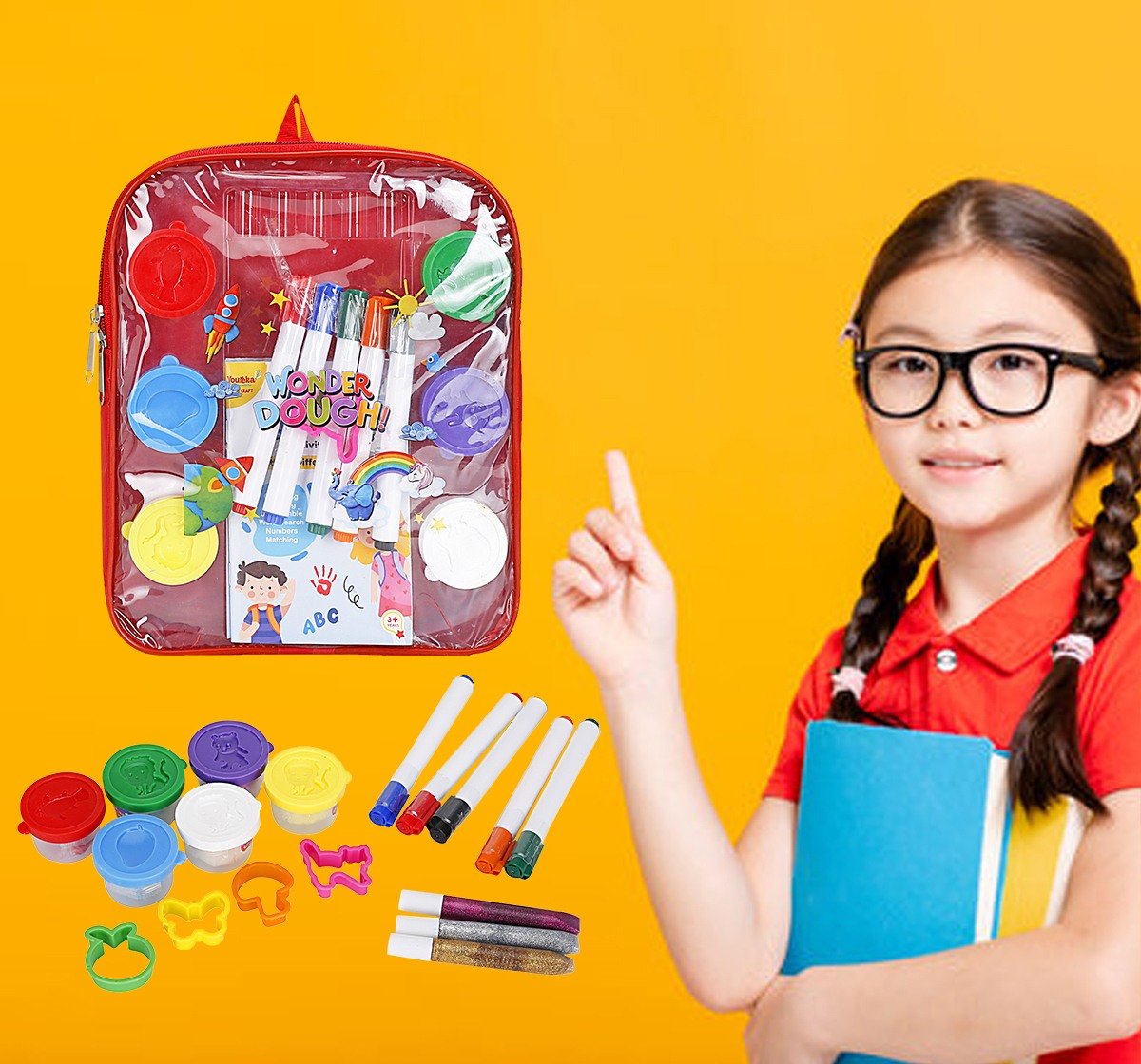 Youreka Dough Activity Bag Dough Tubs Multicolour 3Y+