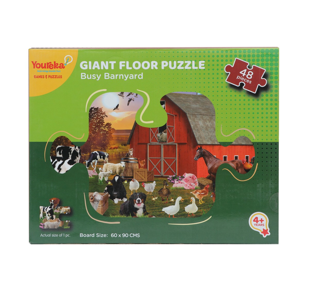 Youreka 48 Piece Busy Barnyard Puzzle Multicolour 4Y+