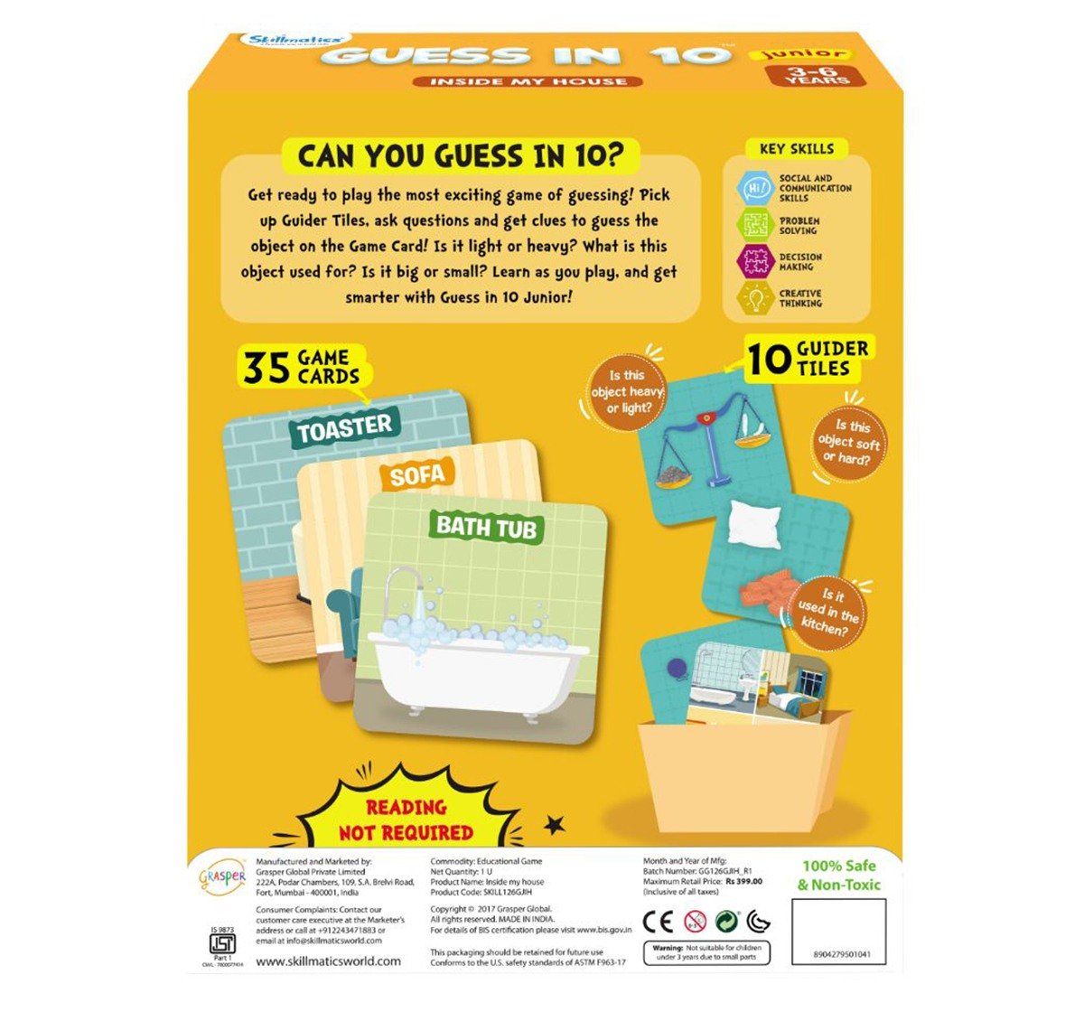 Skillmatics Guess in 10 Junior Inside My House Paper card game Multicolor 3Y+