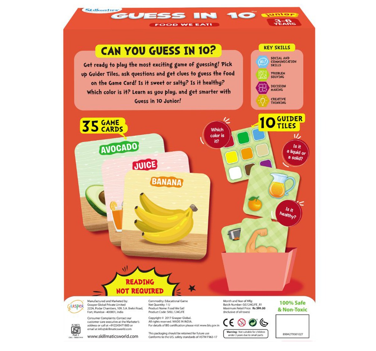 Skillmatics Guess in 10 Junior Food We Eat  Paper card game Multicolor 3Y+