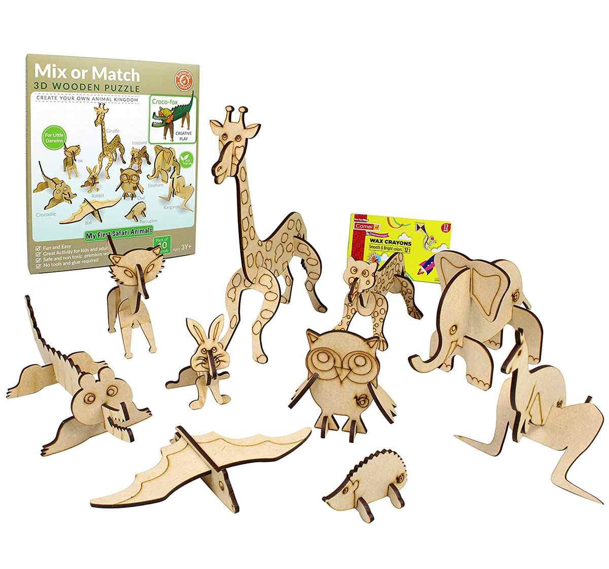 Butterfly Edufields 3D Animals Puzzles for Kids Multicolour 3Y+