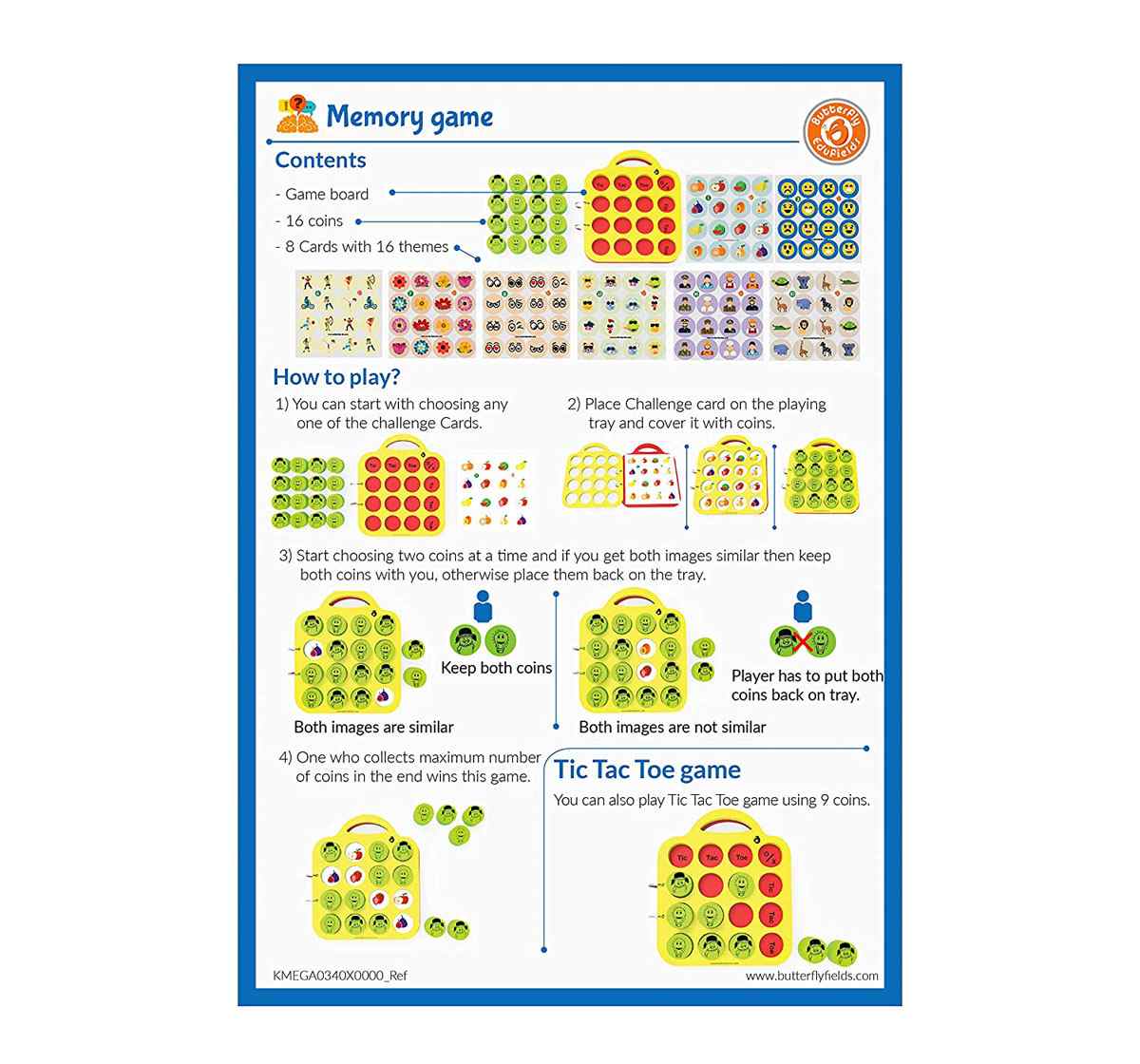 Butterfly Edufields Memory Skills Matching Game Multicolour 3Y+
