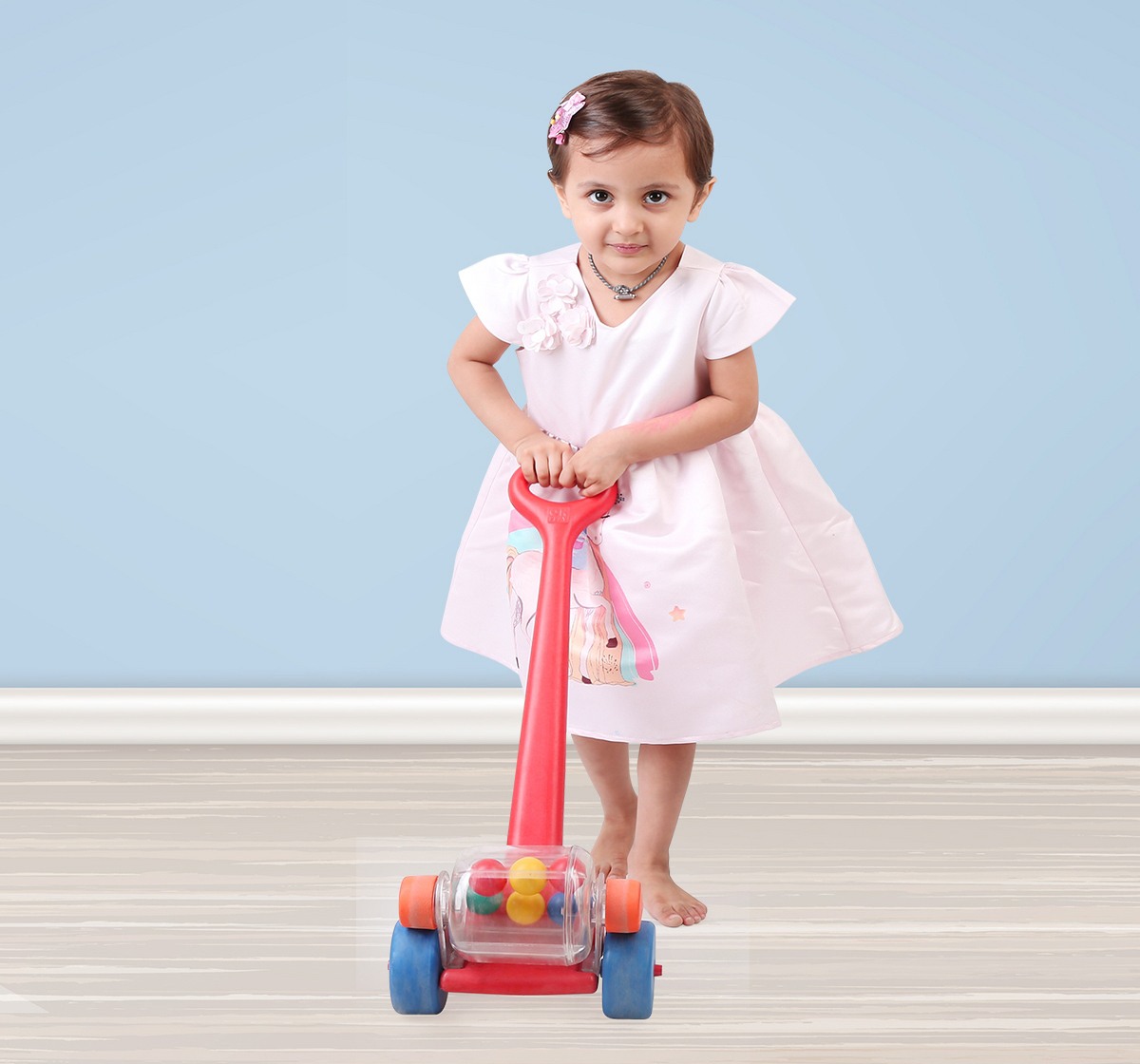 Shooting star Push wheel for kids Push Pull stick Red 0M+