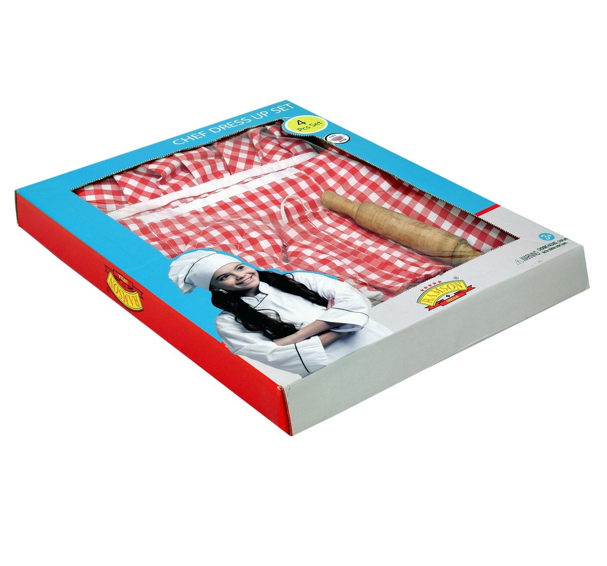 Ramson Baker Chef Apron set of 4 pieces with free Mask Multicolor 2Y+