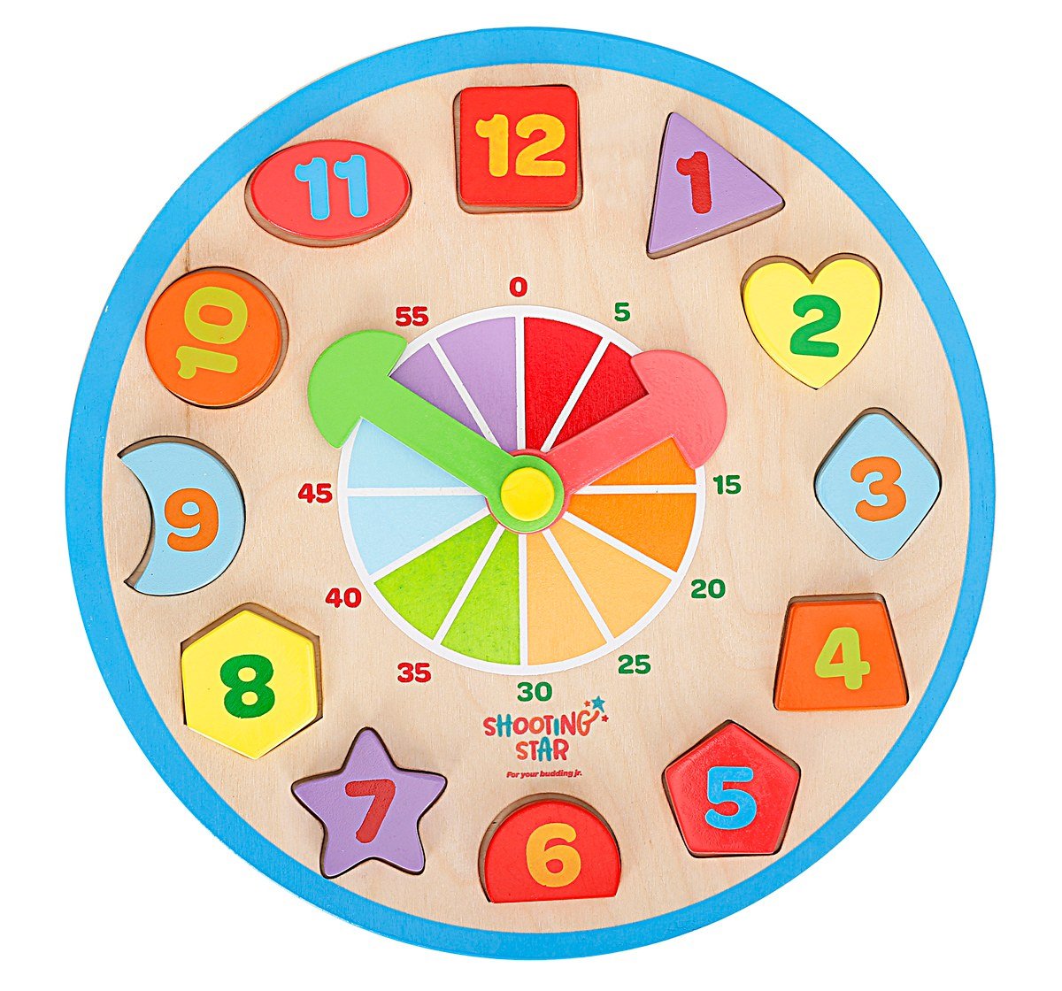 Shooting Star Wooden Clock Chunky Puzzles Multicolour 3Y+
