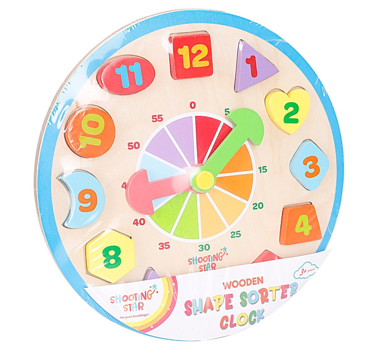 Shooting Star Wooden Clock Chunky Puzzles Multicolour 3Y+