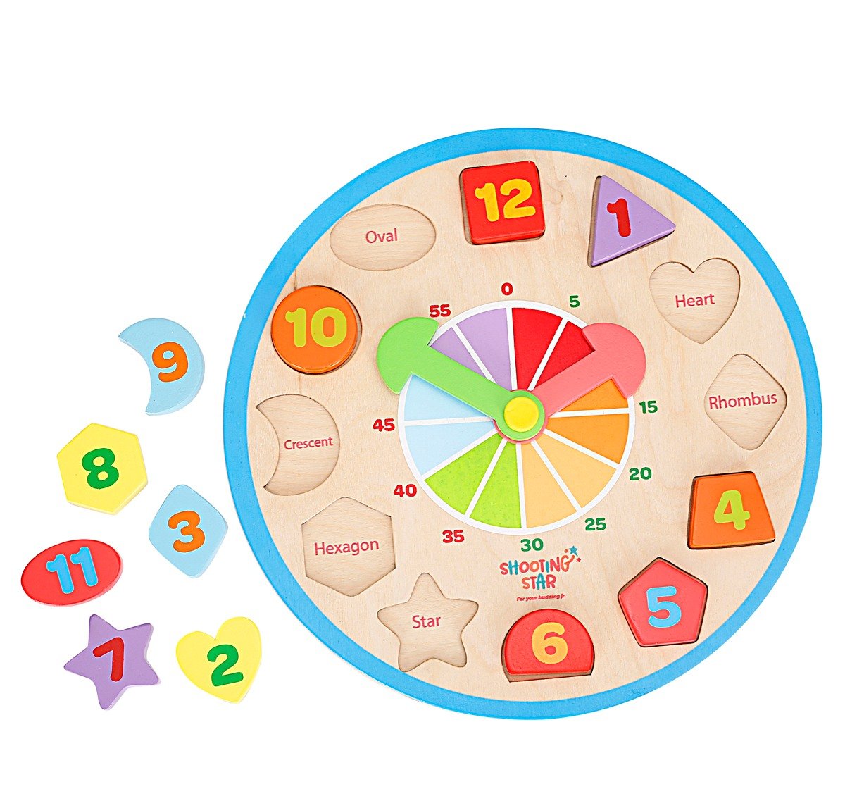 Shooting Star Wooden Clock Chunky Puzzles Multicolour 3Y+