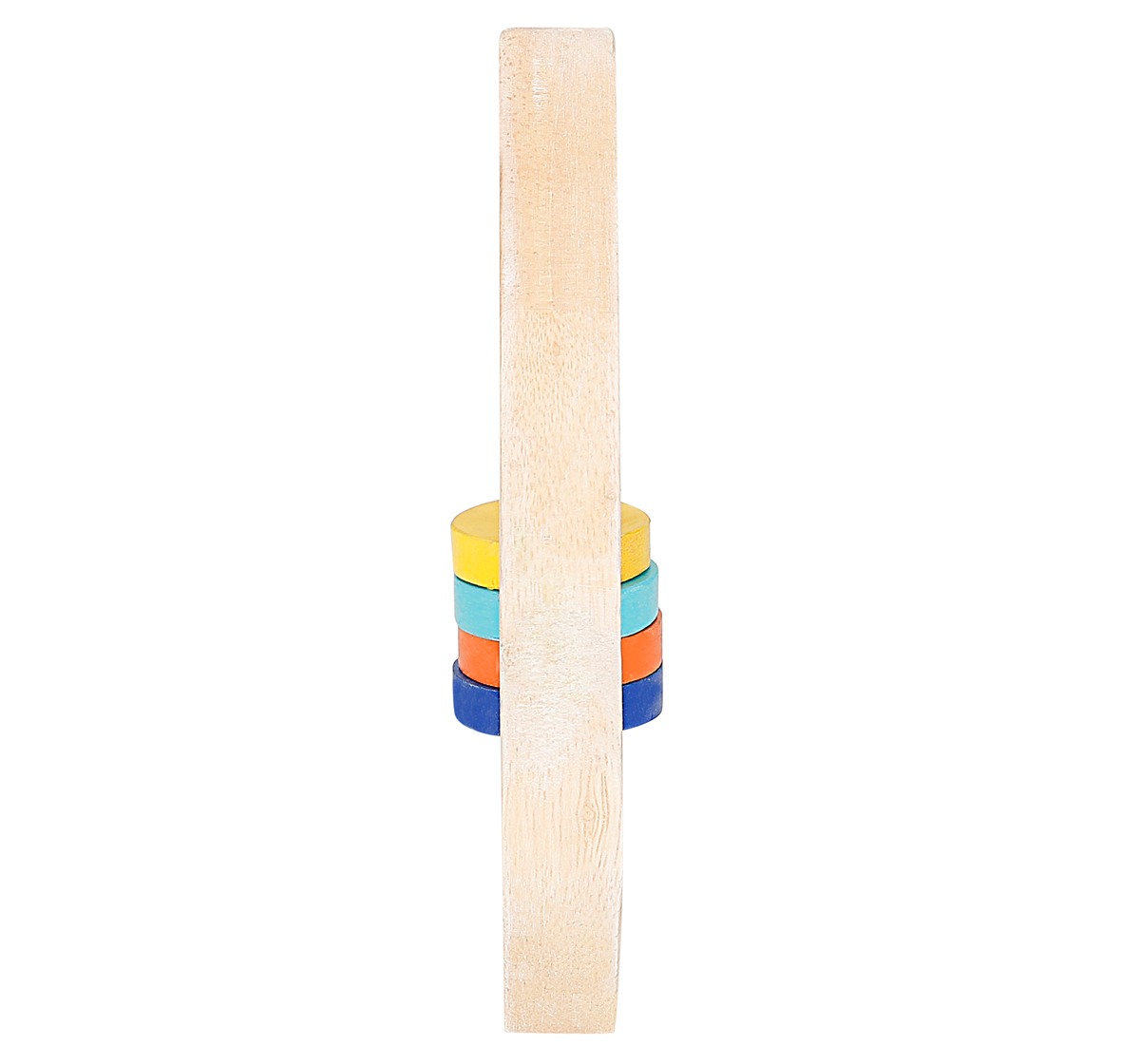 Shooting Star Wooden Rocket Rattle for kids 3Y+, Multicolour