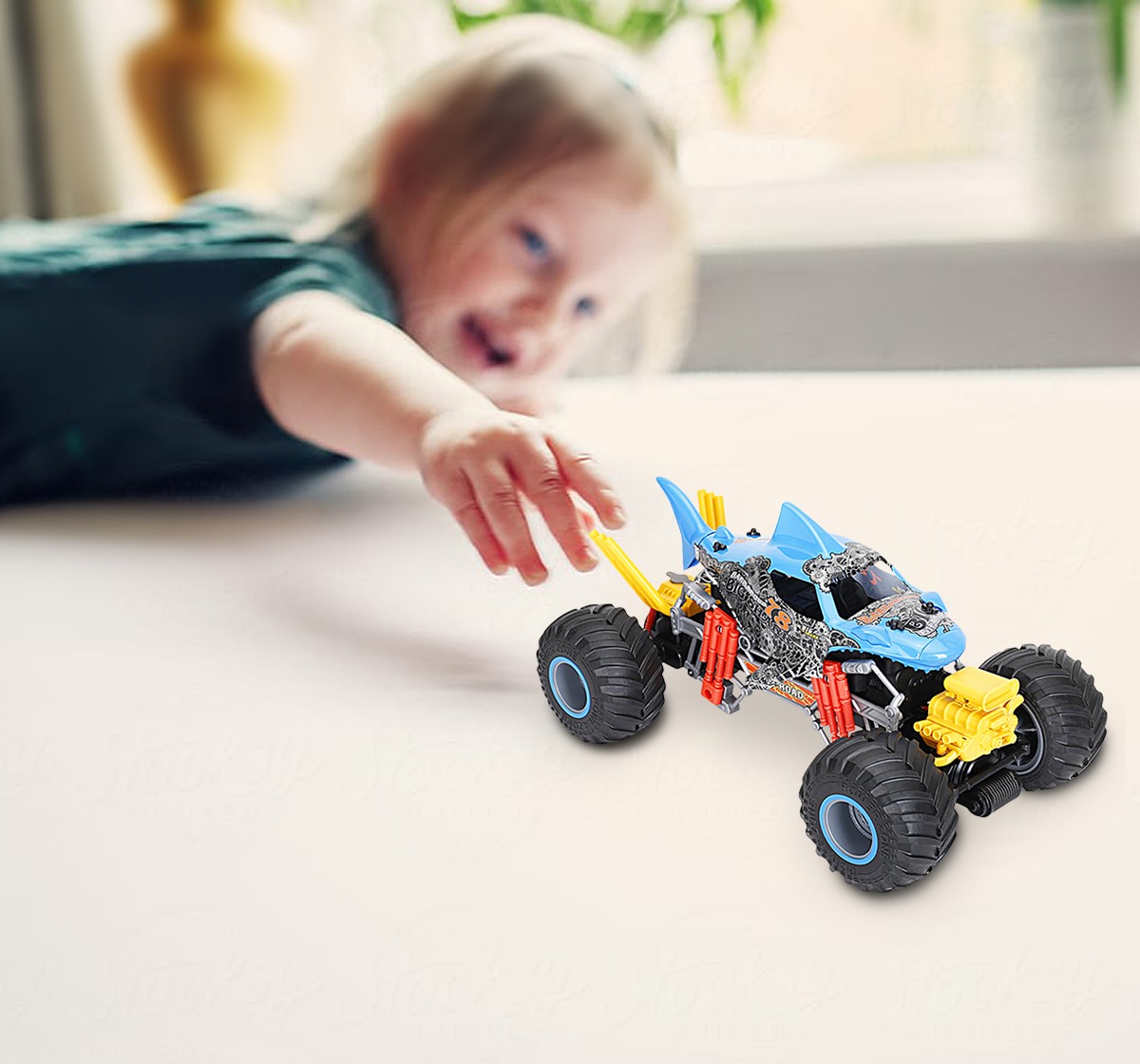 Ralleyz 2.4G 1:10 Shark With Smoking Blue Remote Control Car for kids 8Y+, Multicolour