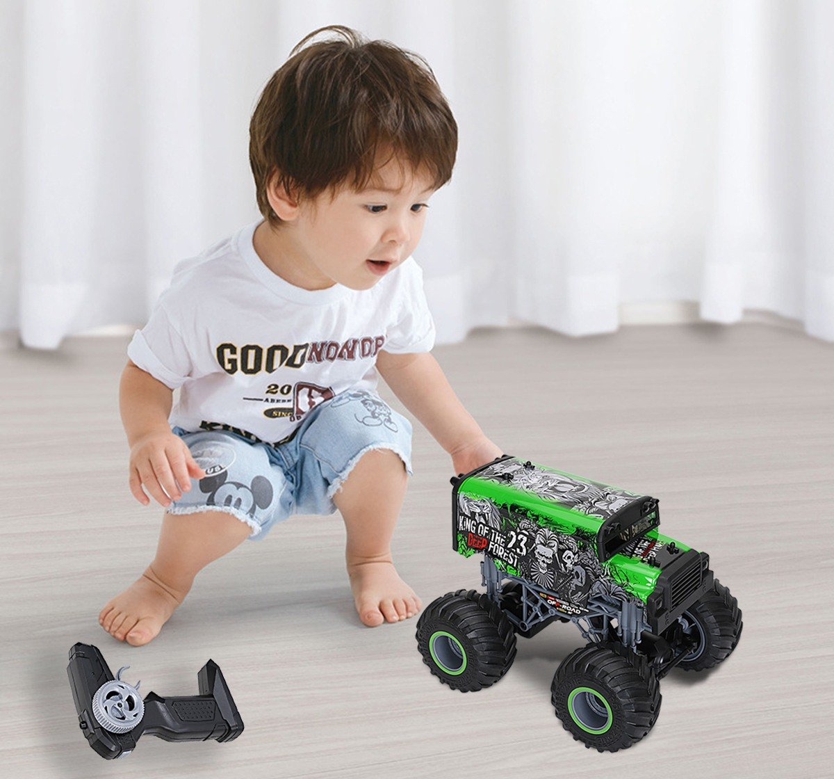 Ralleyz 2.4G 1:18 Over Size Wheel Cross Roadred Green And Orange Fire Storm Car Multicolour 8Y+