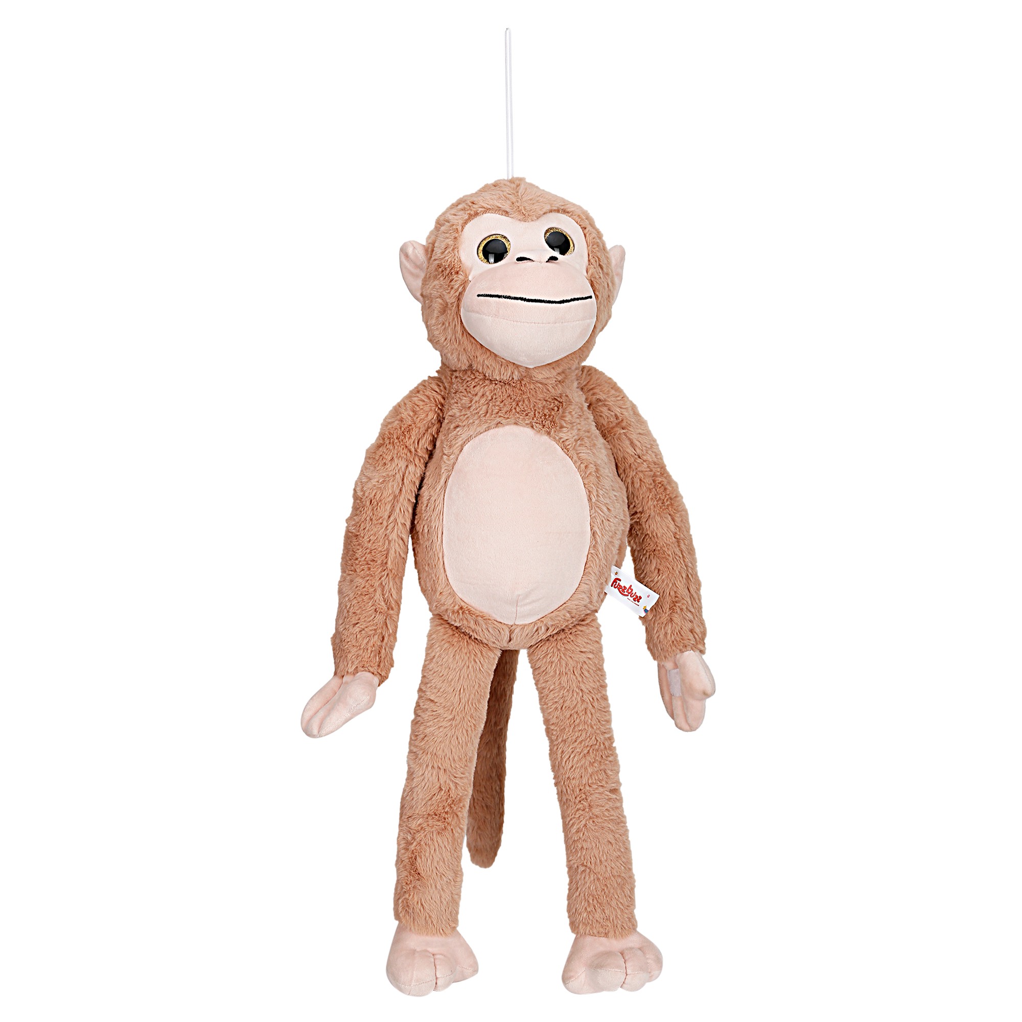 Fuzzbuzz Monkey Soft Toys for Kids, 70cm, Brown, 3Y+