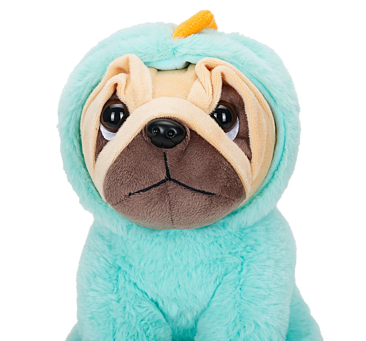 Fuzzbuzz 24Cm Pug With Dino Hoodie Soft Toy for kids 3Y+, Multicolour