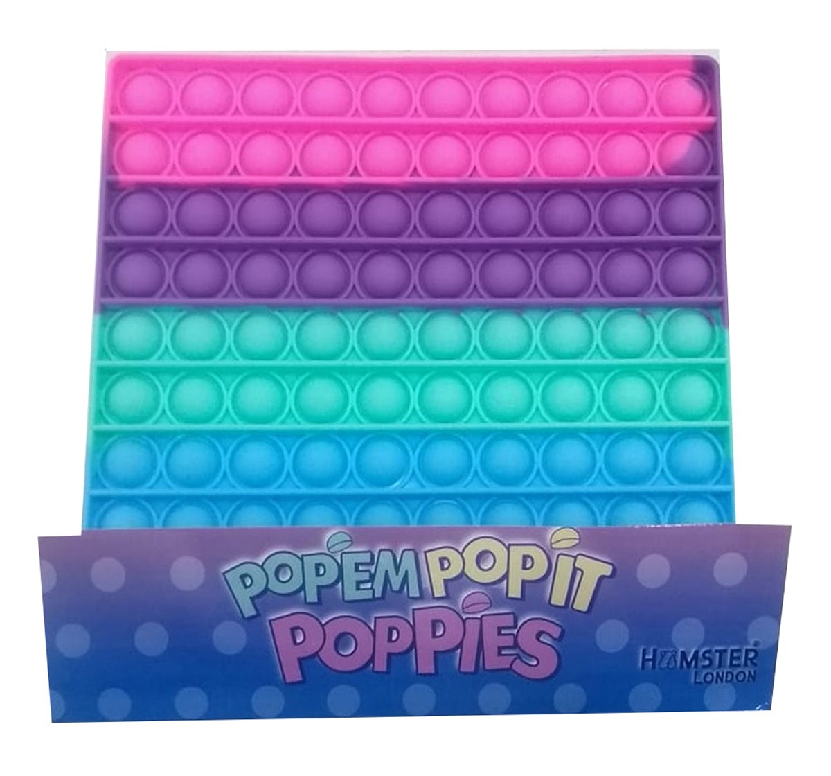 Hamster London Popit Big Square Pestal Anxiety Toy for All Ages Silicon Multicolor 3Y+