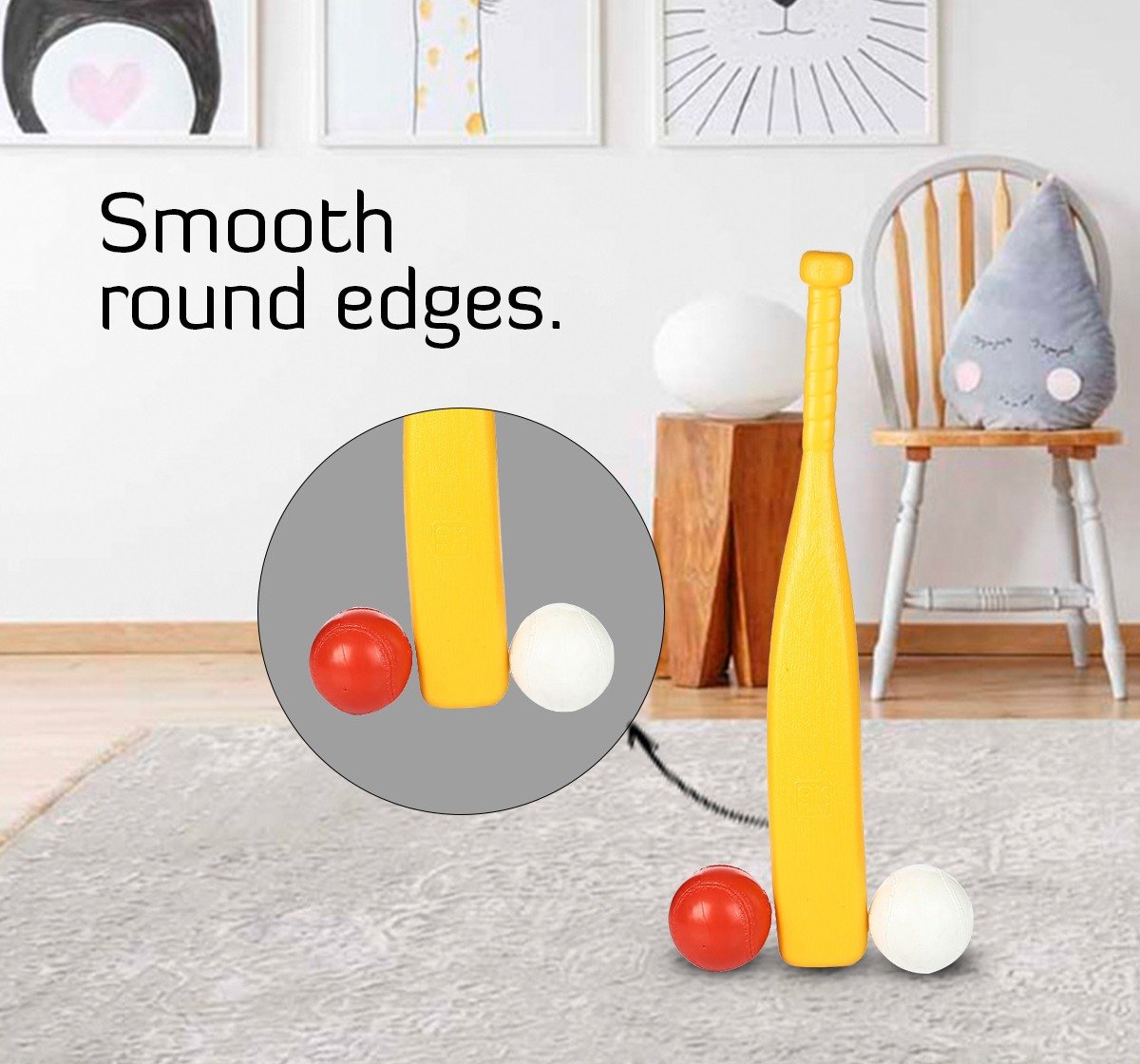Zoozi Striker Baseball Bat with Ball for Kids Multicolor 5Y+